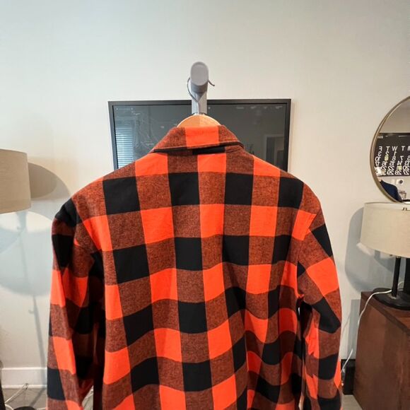 NWOT Unis NYC - "Rocky" Buffalo Plaid Shirt Jacket Medium - Orange - Picture 6 of 6